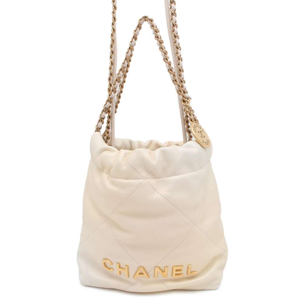 Chanel Chanel 22 HandBag Ivory/Gradation AS3980 Leather Size Mini