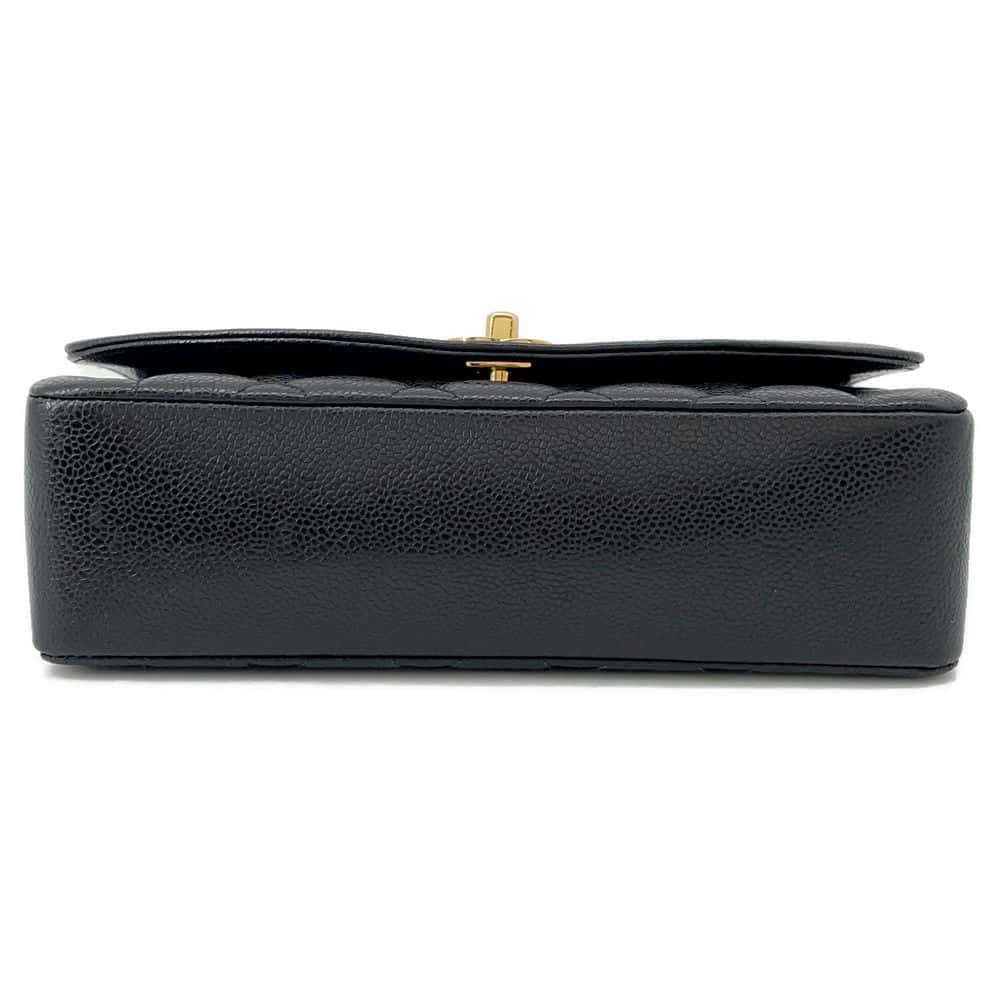 Chanel Diana Single Flap ChainShoulder Bag Black A01165 Caviar Leather Size 25