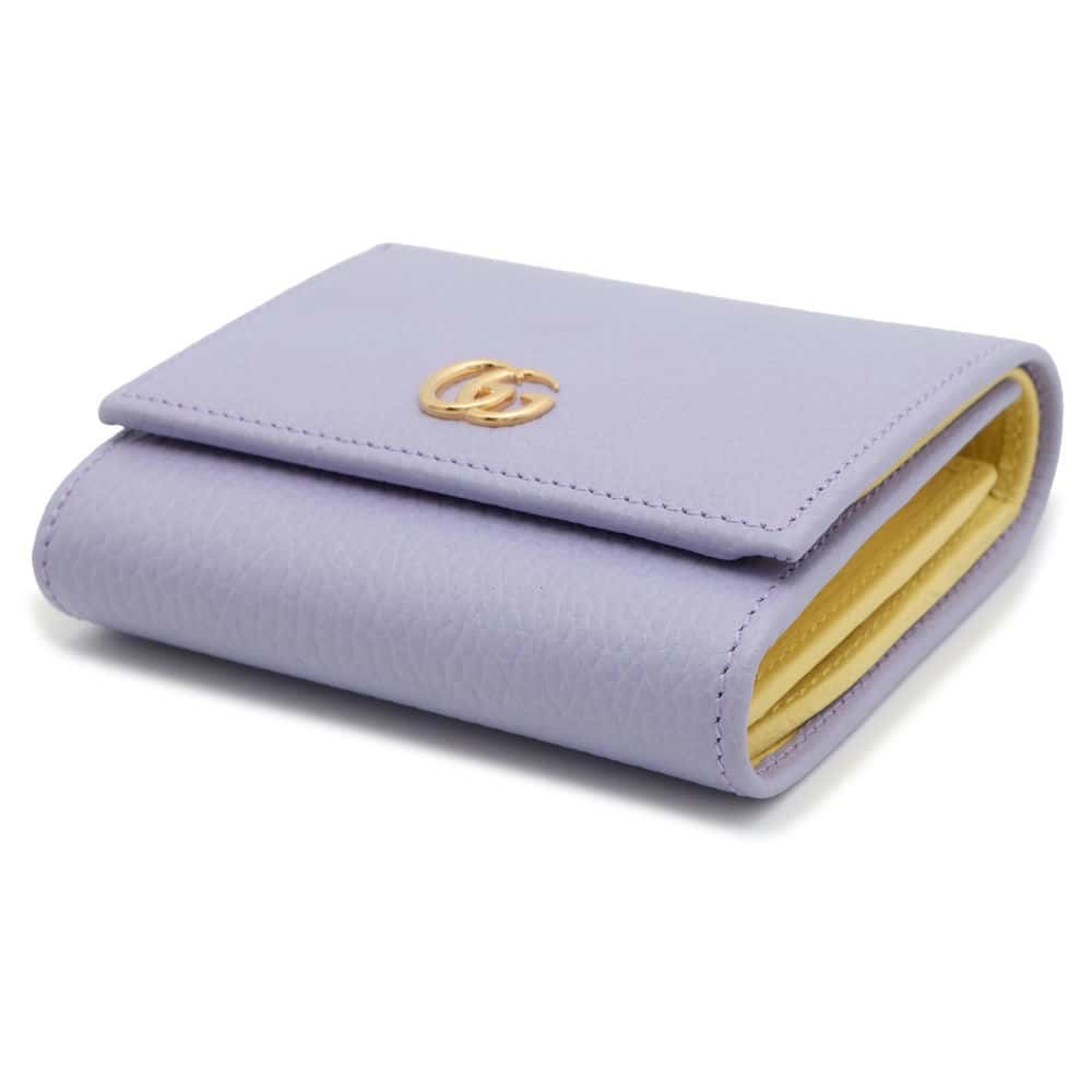 GUCCI Double G Medium Wallet lilac 598587 Leather