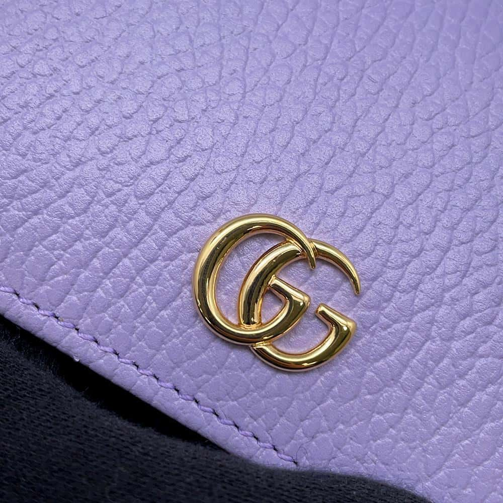 GUCCI Double G Medium Wallet lilac 598587 Leather