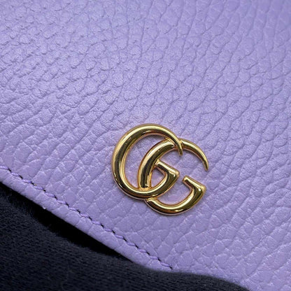 GUCCI Double G Medium Wallet lilac 598587 Leather