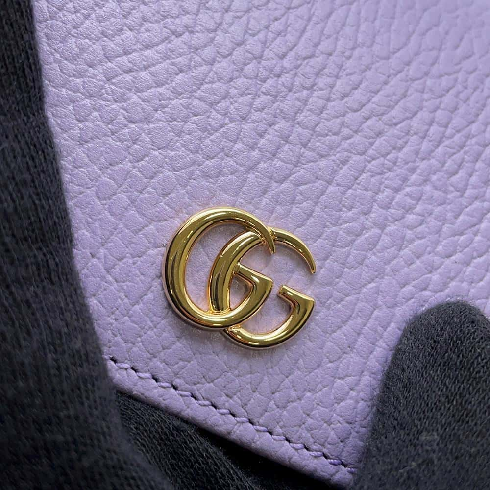 GUCCI Double G Medium Wallet lilac 598587 Leather