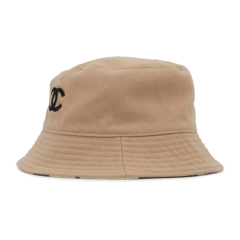 Chanel CC Logo reversible bucket hat Multicolor/Beige AA9255 Cotton