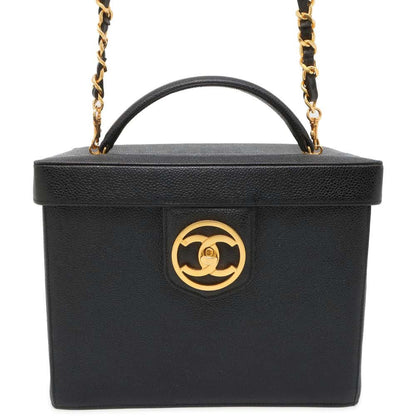 Chanel 2WAY vanity Bag Black A01999 Caviar Leather