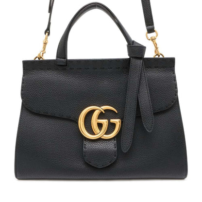 GUCCI GG Marmont 2WAYHandbag Black 421890 Leather