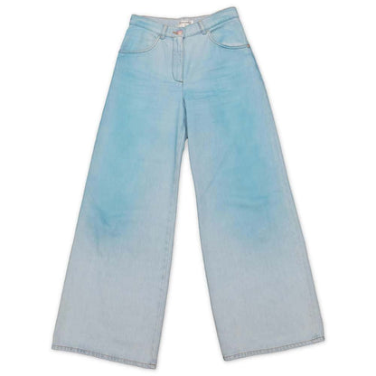 Chanel Gradation Wide Denim Pants Size 36 Blue P76361 Cotton100%