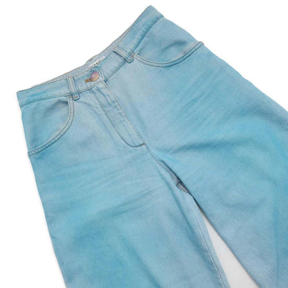 Chanel Gradation Wide Denim Pants Size 36 Blue P76361 Cotton100%