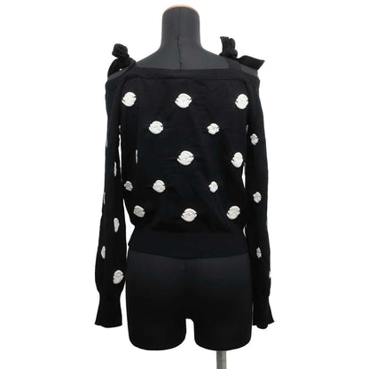 Chanel Camellia sweater pullover Size 34 Black/White P76049 Wool 76% Cotton16% Polyurethane1% Polyester4% Nylon3%