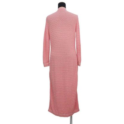 Chanel Striped long cardigan Size 36 Pink/Ivory P70398 Cotton71% Nylon29%