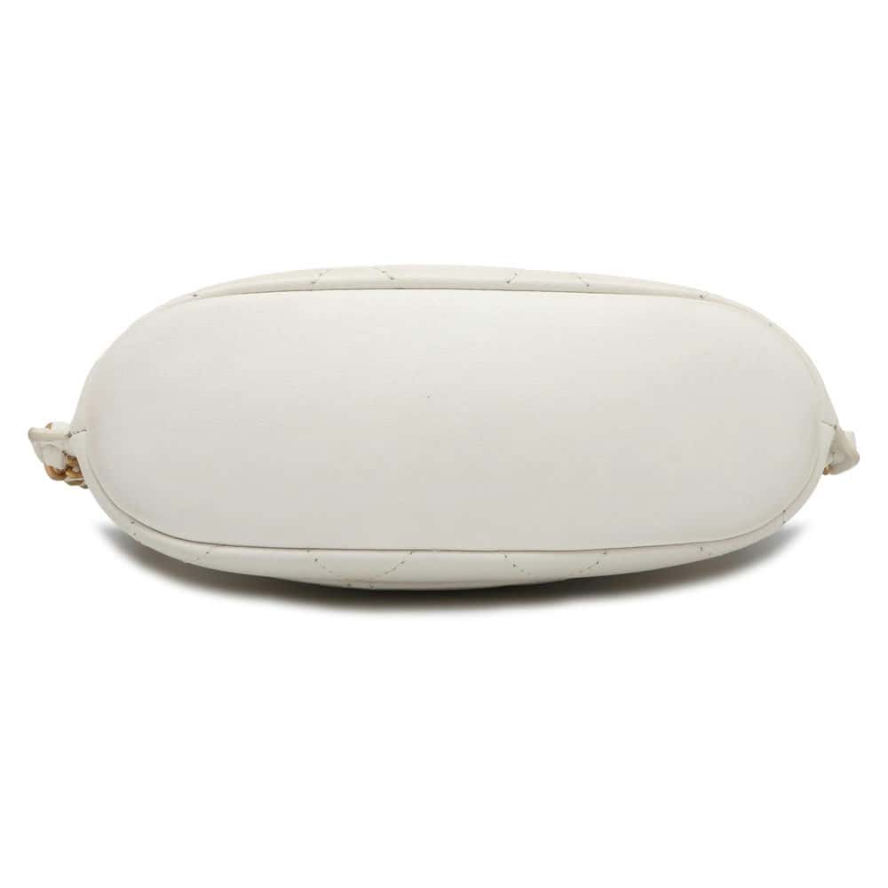 Chanel Matelasse Hobo ChainShoulder Bag White AS2542 Calf Leather