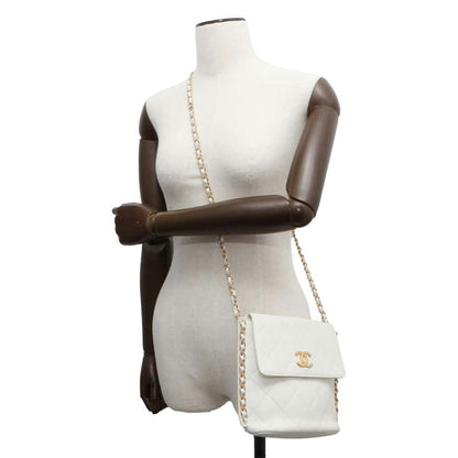 Chanel Matelasse Hobo ChainShoulder Bag White AS2542 Calf Leather