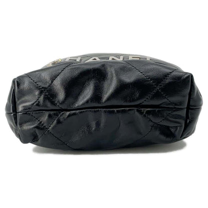 Chanel Chanel 22 CC Logo Matelasse Shoulder Bag Black AS3980 Shiny Calf Leather Size Mini