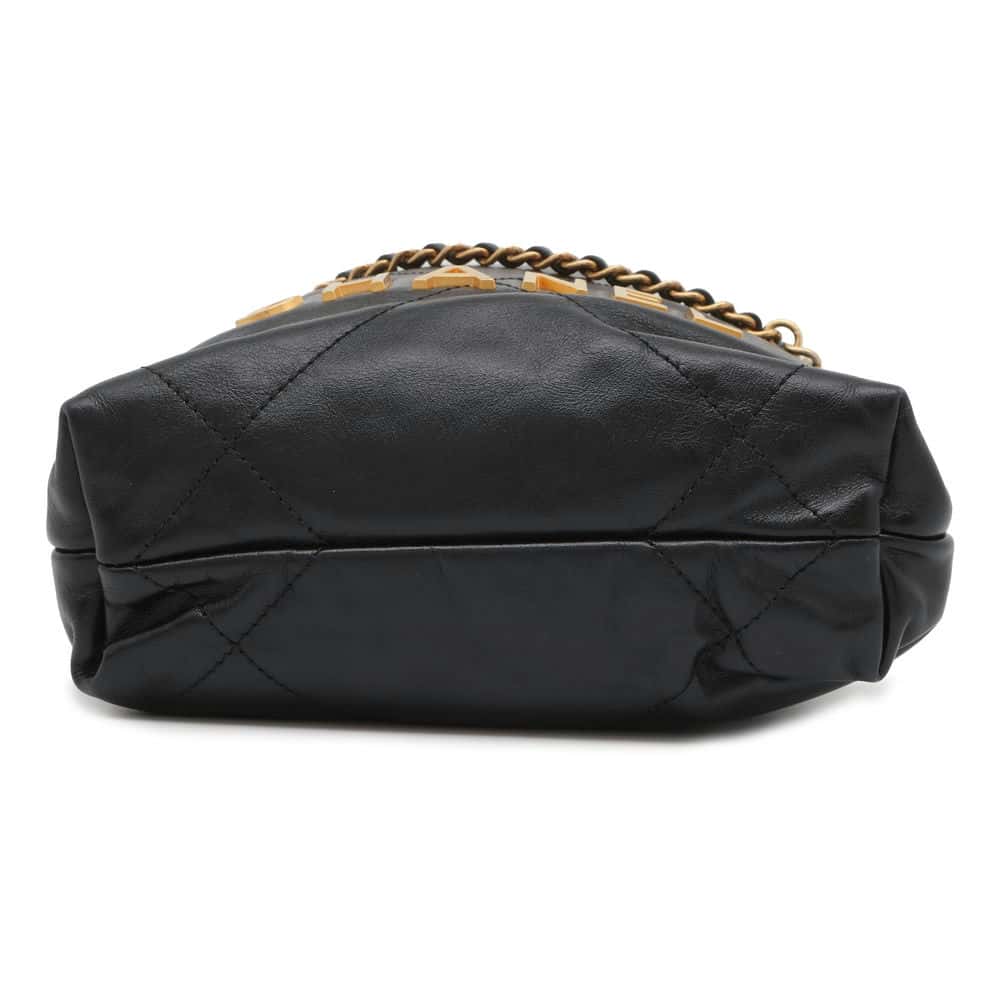 Chanel Chanel 22 HandBag Black AS3980 Shiny Calf Leather Size Mini