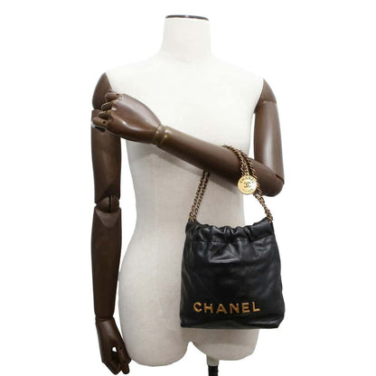 Chanel Chanel 22 HandBag Black AS3980 Shiny Calf Leather Size Mini