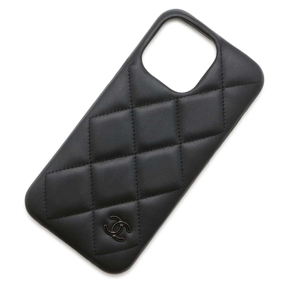 Chanel Matelasse iPhone15 Pro MaxCase Black AP4120 Lambskin Size iPhone15 Pro Max
