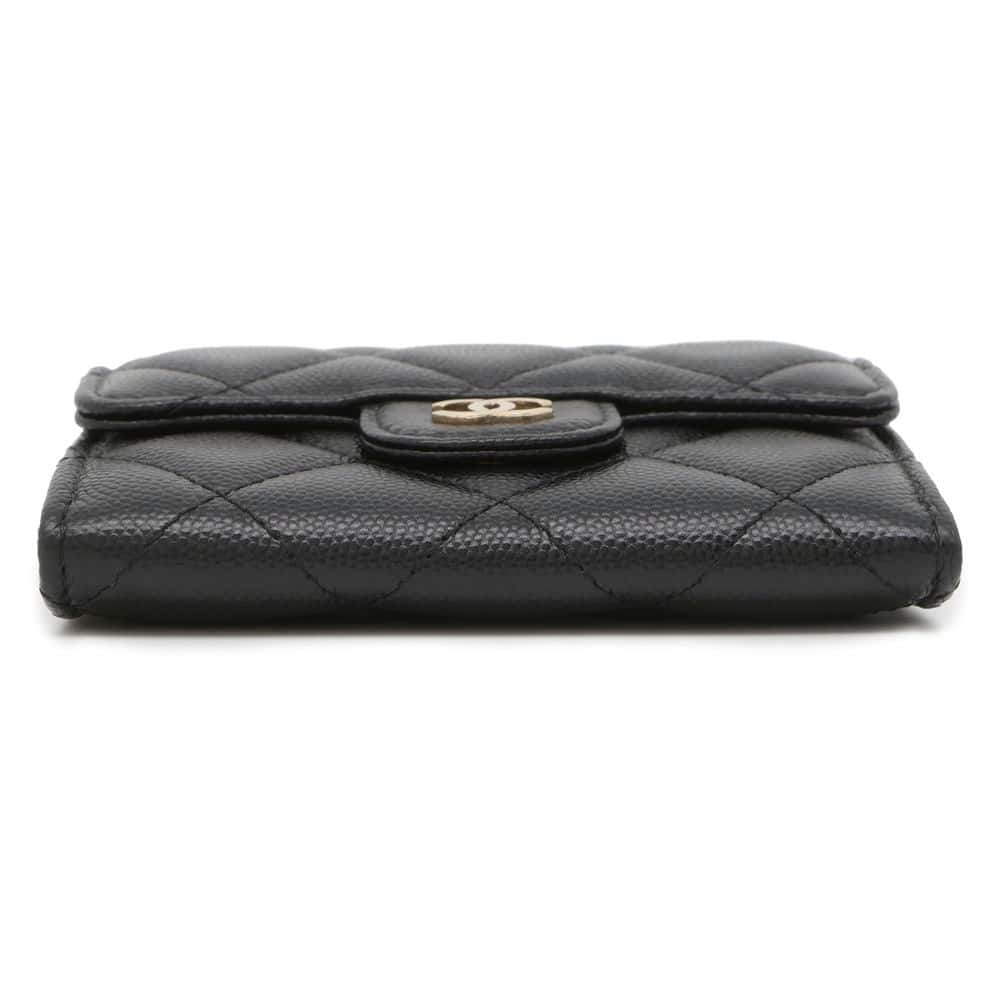 Chanel Matelasse ChainShoulder Card Case Black AP0238 Caviar Leather