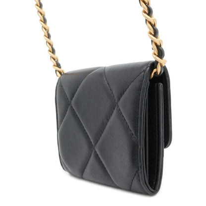 Chanel Chanel19 ChainShoulder Card Case Black AP2409 Lambskin
