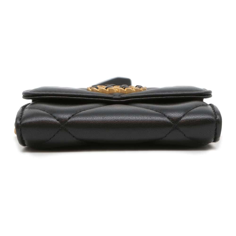 Chanel Chanel19 ChainShoulder Card Case Black AP2409 Lambskin