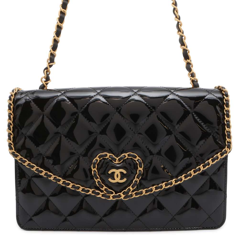 Chanel Matelasse ChainShoulder Bag Black AS4900 Patent Leather