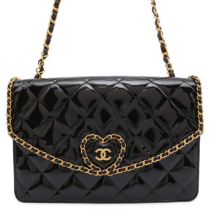 Chanel Matelasse ChainShoulder Bag Black AS4900 Patent Leather