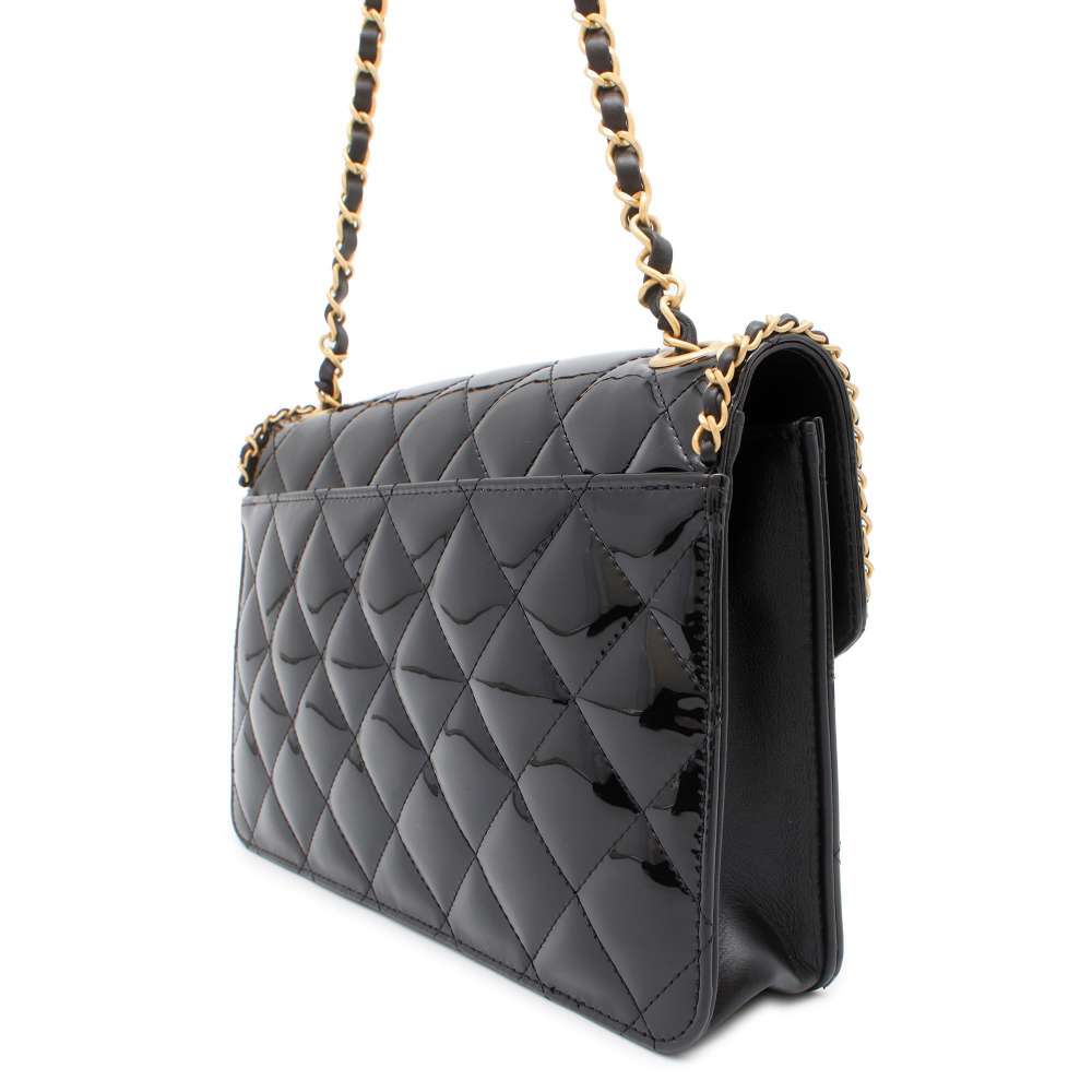 Chanel Matelasse ChainShoulder Bag Black AS4900 Patent Leather