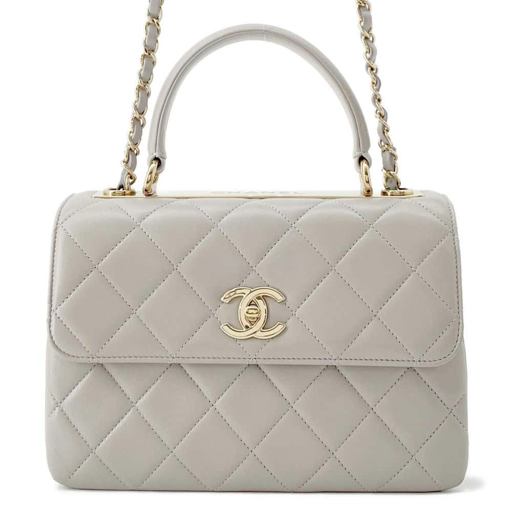 Chanel Top handle flap Bag Gray A92236 Lambskin
