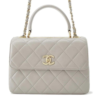 Chanel Top handle flap Bag Gray A92236 Lambskin