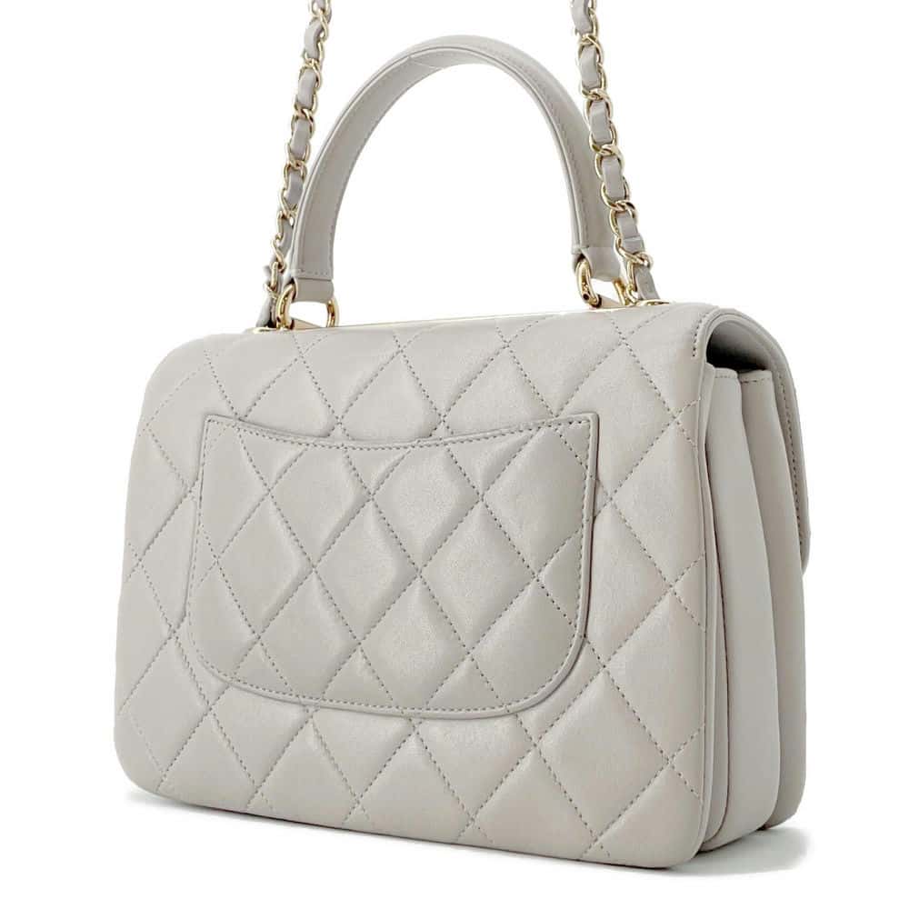 Chanel Top handle flap Bag Gray A92236 Lambskin