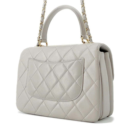 Chanel Top handle flap Bag Gray A92236 Lambskin