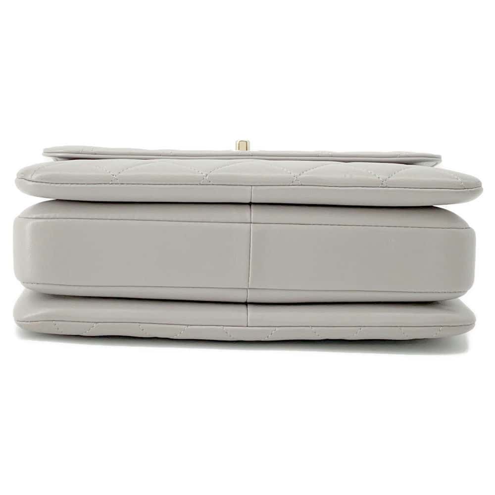 Chanel Top handle flap Bag Gray A92236 Lambskin