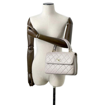 Chanel Top handle flap Bag Gray A92236 Lambskin