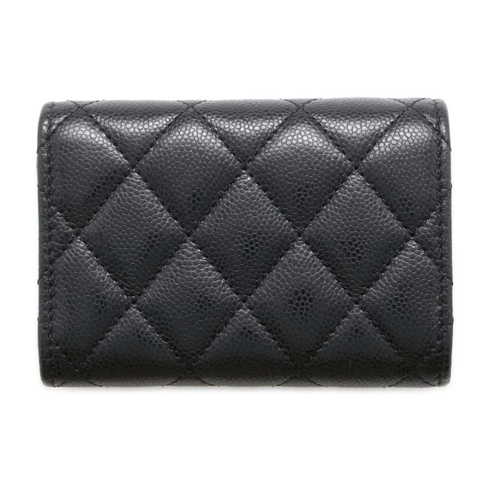 CHANEL Matelasse Classic Small Flap Wallet Black AP0230 Caviar Leather