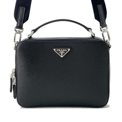PRADA Saffiano Leather2wayShoulder Bag Black 2VH069 Leather