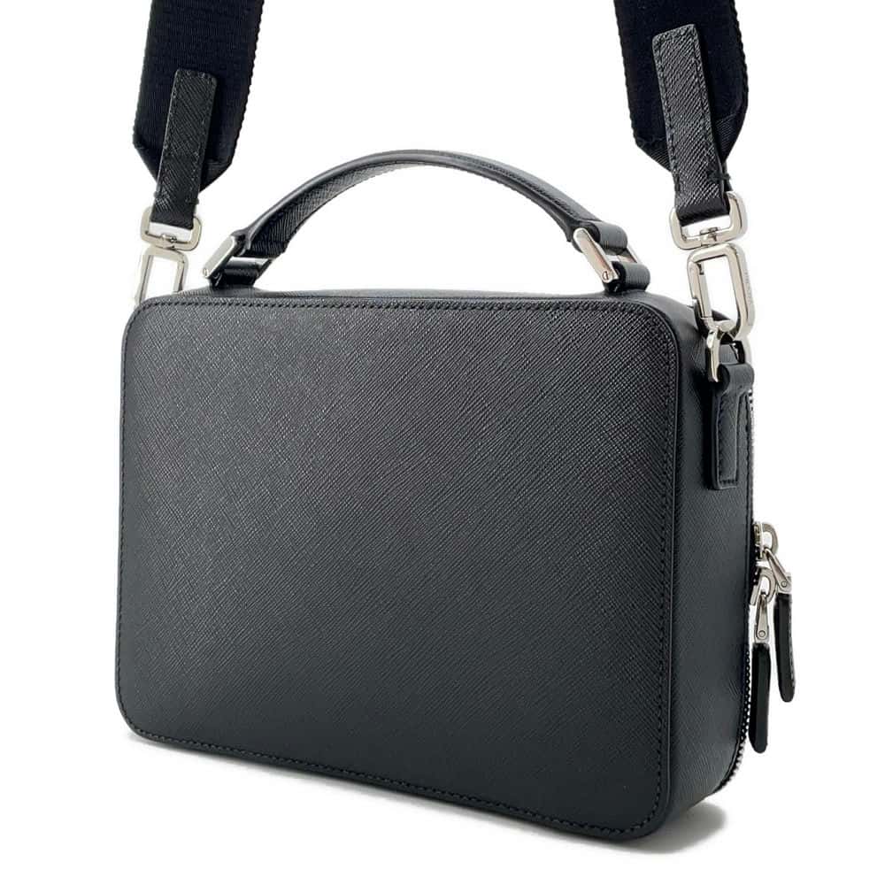 PRADA Saffiano Leather2wayShoulder Bag Black 2VH069 Leather