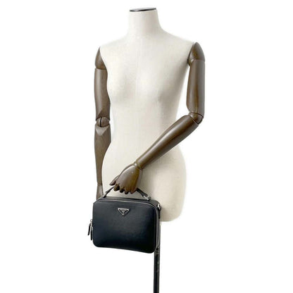 PRADA Saffiano Leather2wayShoulder Bag Black 2VH069 Leather