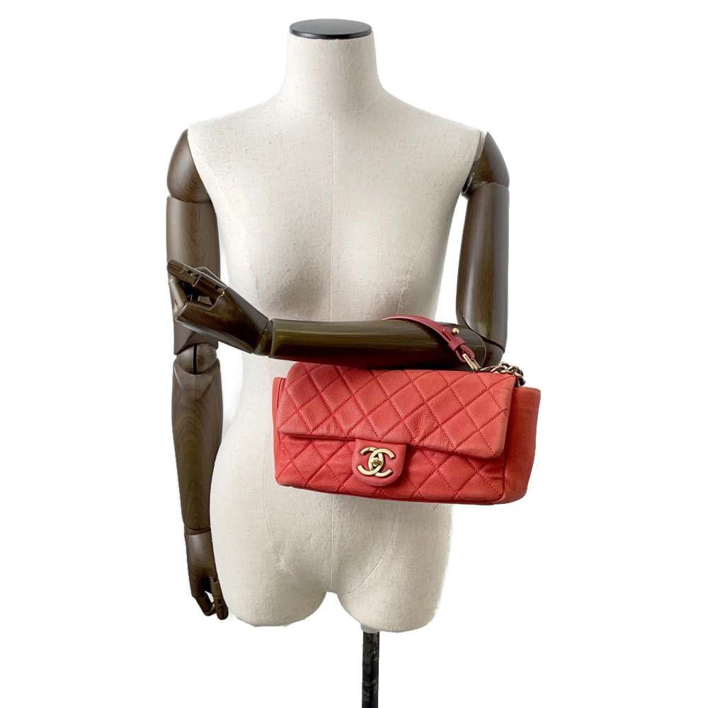 Chanel Matelasse 2wayHandBag Red Caviar Leather