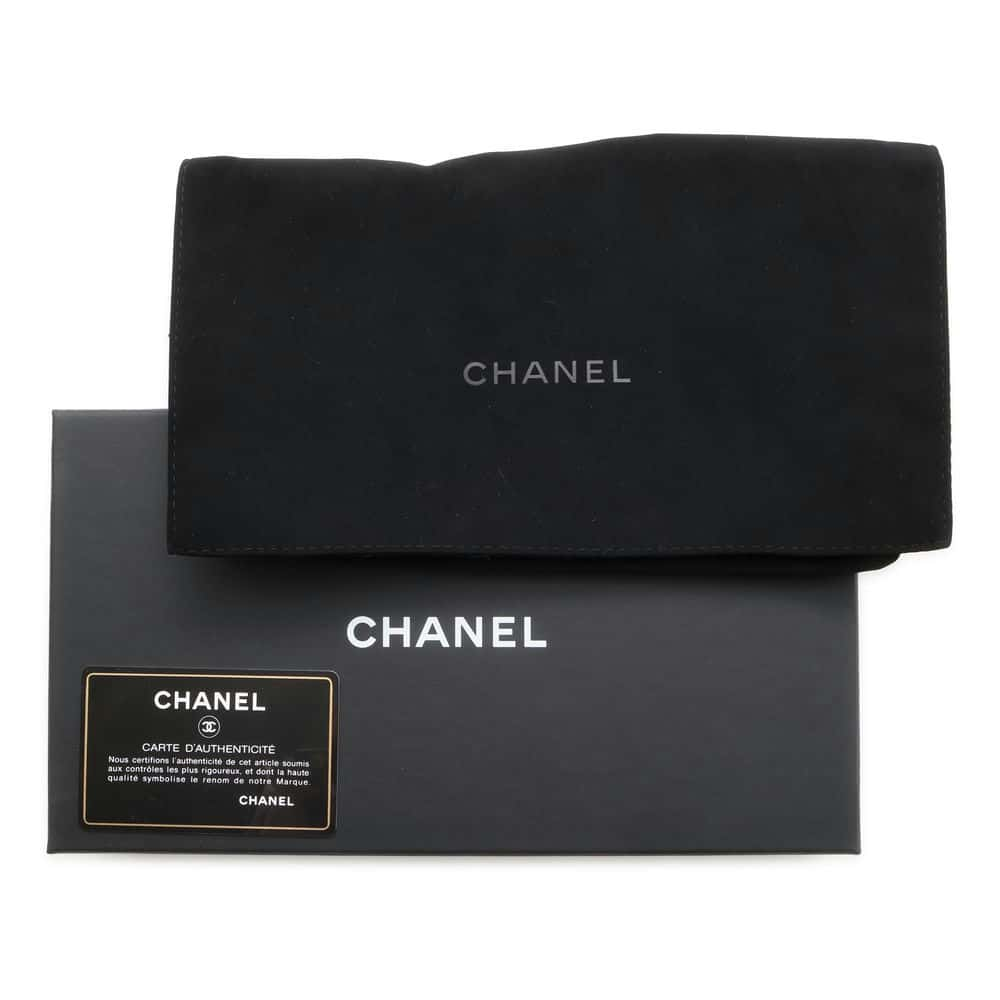 CHANEL Matelasse Classic Long Flap Wallet Gray AP0241 Lambskin