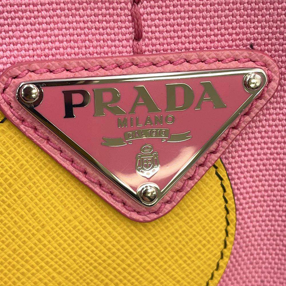 PRADA Canapa Patchwork Pink/Multicolor 1BG439 Canvas