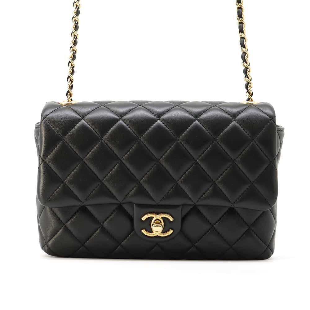Chanel Matelasse Flap Bag Black AS5083 Lambskin Size Mini