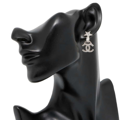 Chanel Star Motif CC Logo Earrings ABE289 Metal Rhinestone