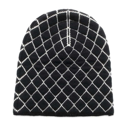 Chanel Matelasse CC Logo KnitHat Black/White Cashmere96% Polyamide4%