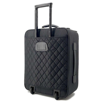 Chanel Matelasse CC Logo Paris New York Line Carry Case Black A33107 Nylon Leather