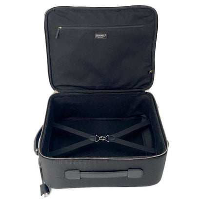 Chanel Matelasse CC Logo Paris New York Line Carry Case Black A33107 Nylon Leather