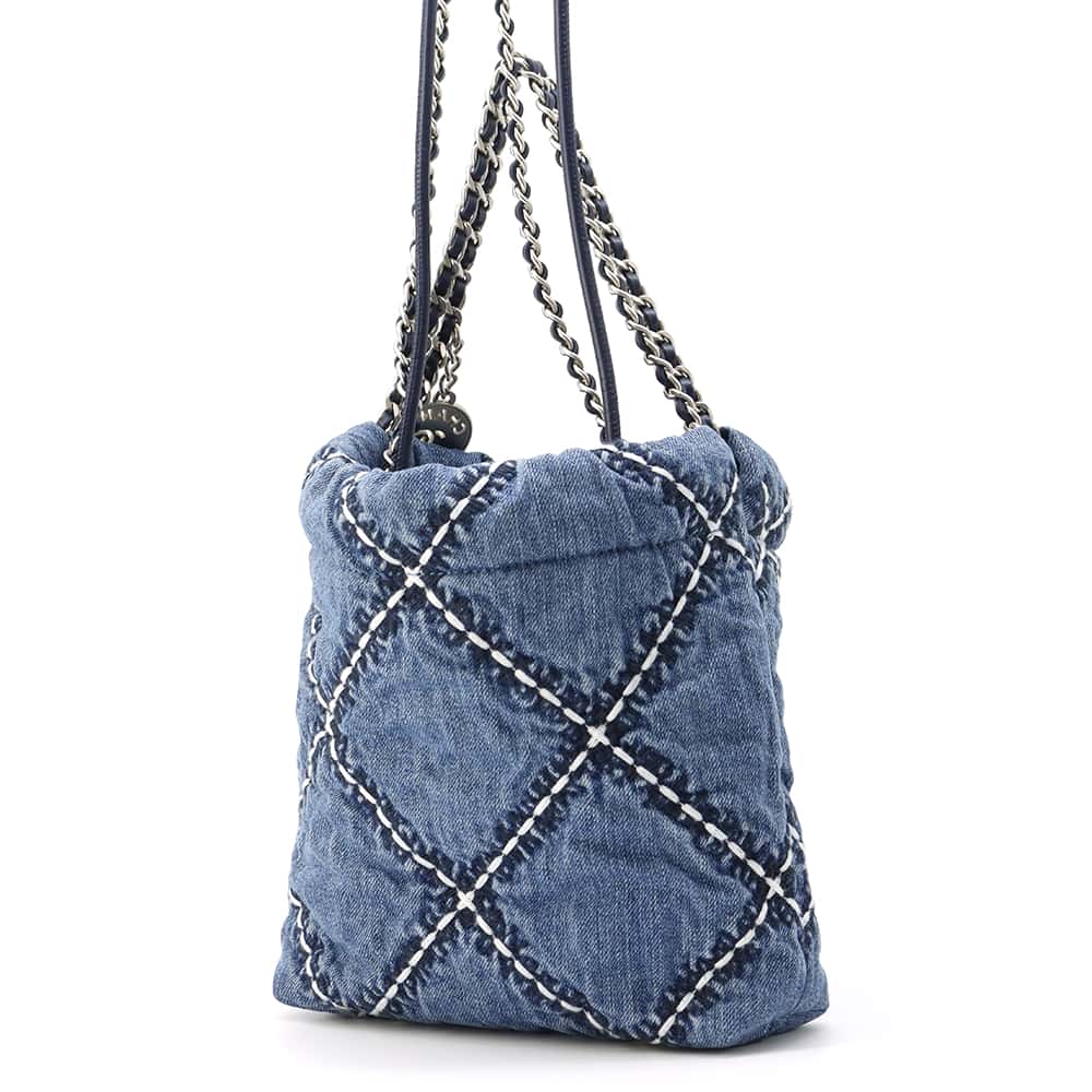 Chanel Chanel22 Stitch HandBag Blue AS3980 Denim Size Mini
