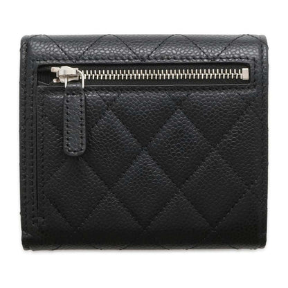 CHANEL Matelasse Classic Small Flap Wallet Black AP0231 Caviar Leather