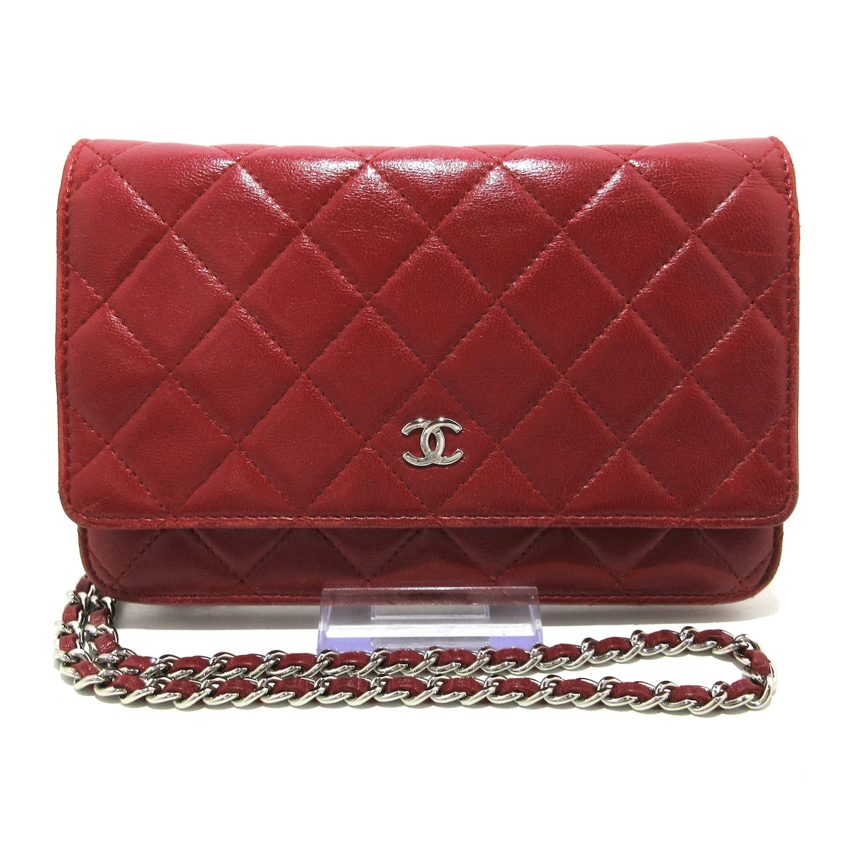 Chanel Red Wallet on Chain