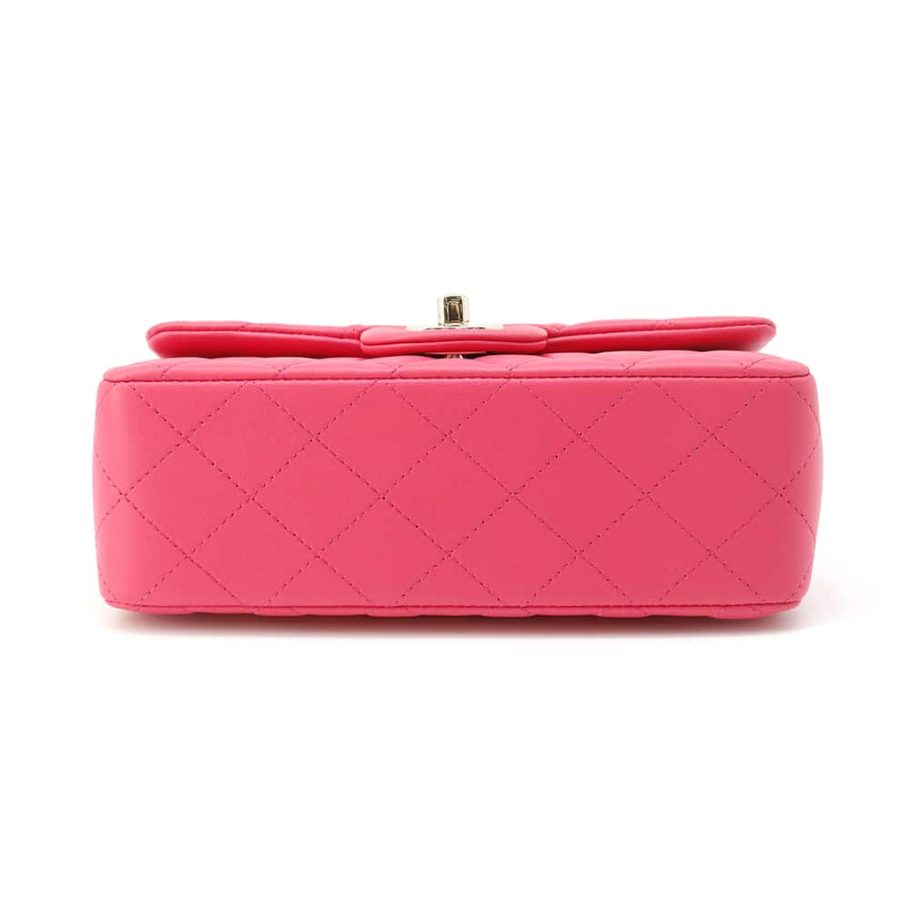 Chanel Top Handle Mini Flap Bag Pink AS2431 Lambskin Size 20