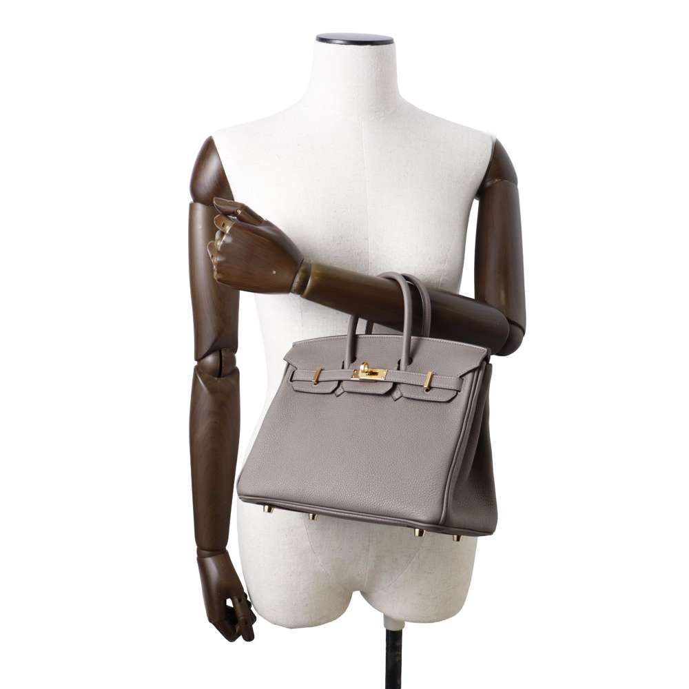 HERMES Birkin Gris Meyer Togo Leather Size 25