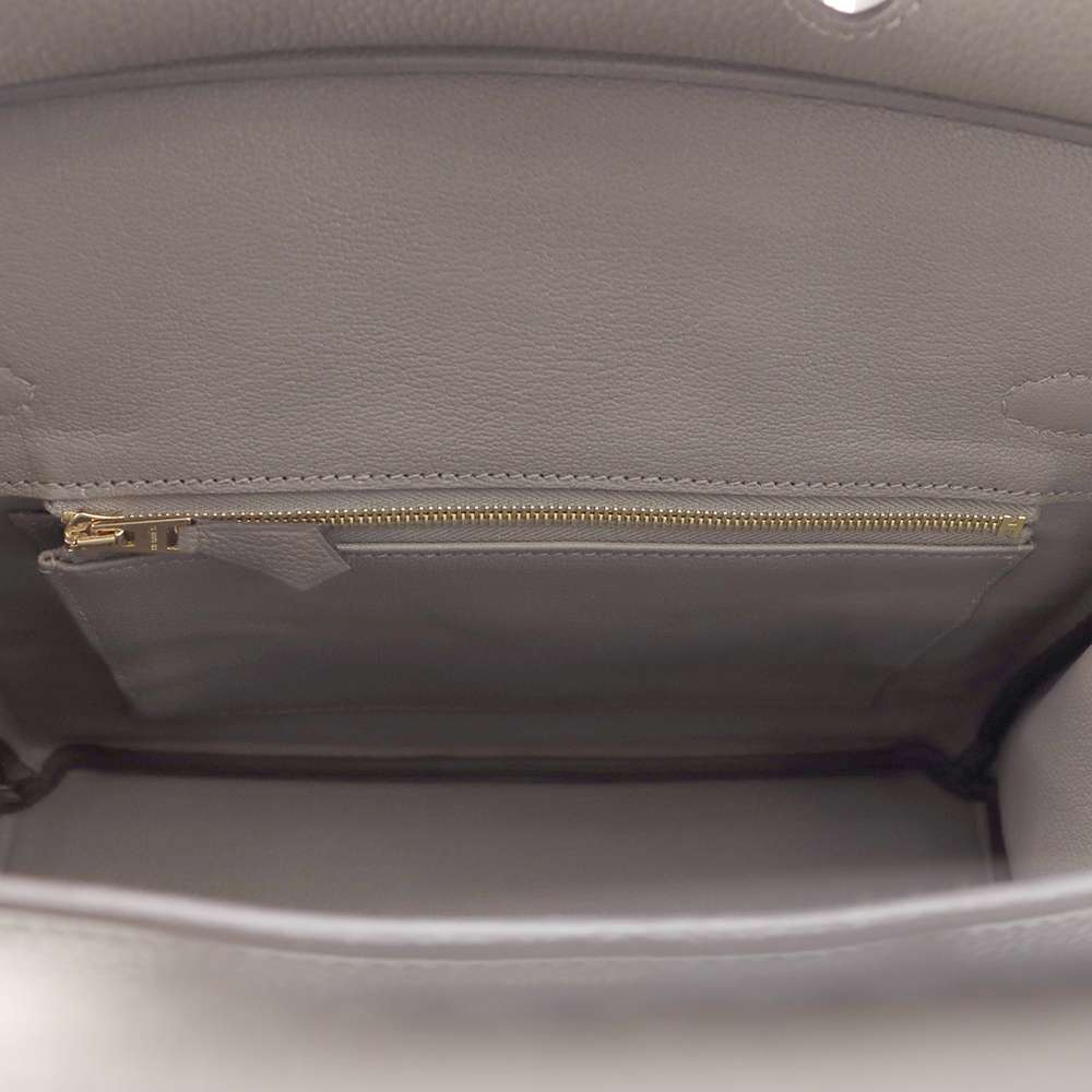 HERMES Birkin Gris Meyer Togo Leather Size 25