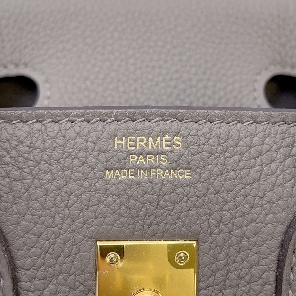 HERMES Birkin Gris Meyer Togo Leather Size 25